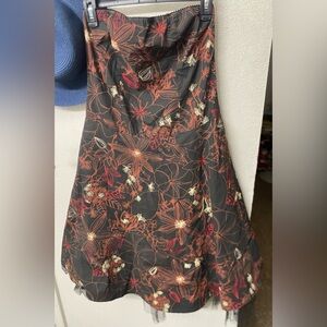 Vtg. Arama Floral Black and Red Dress